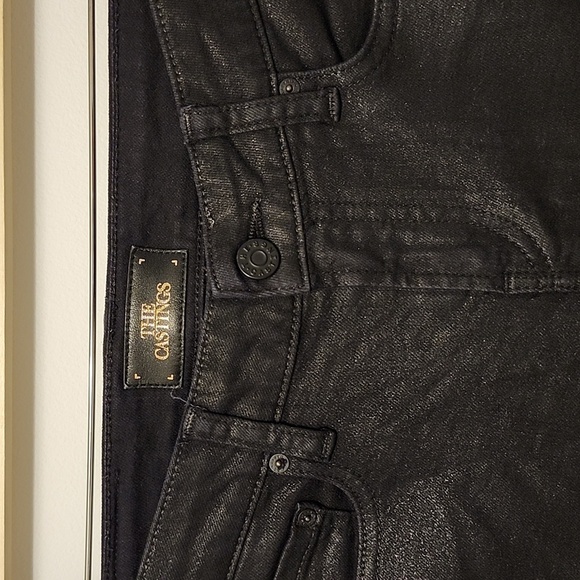 The Castings coated reactive dye black denim mid rise skinny size 27 - Picture 2 of 7